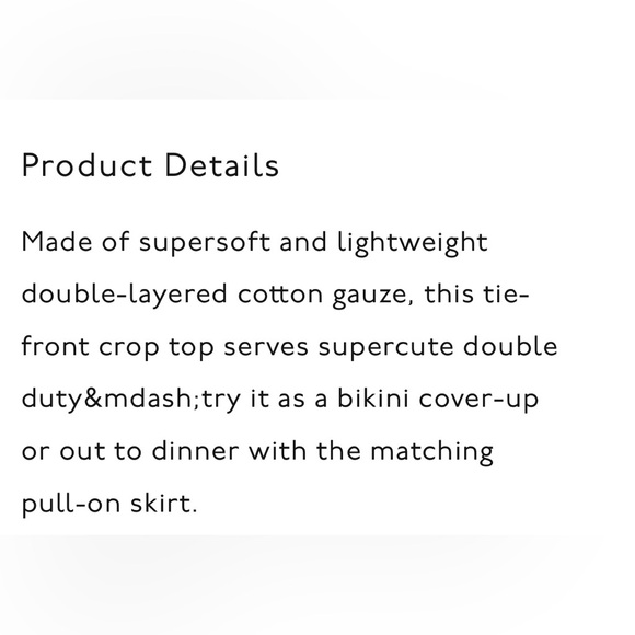 Madewell Double Gauze Tie Front Cropped Top - Picture 6 of 7